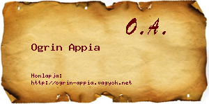 Ogrin Appia névjegykártya